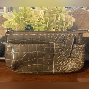 Unbranded dark green wristlet